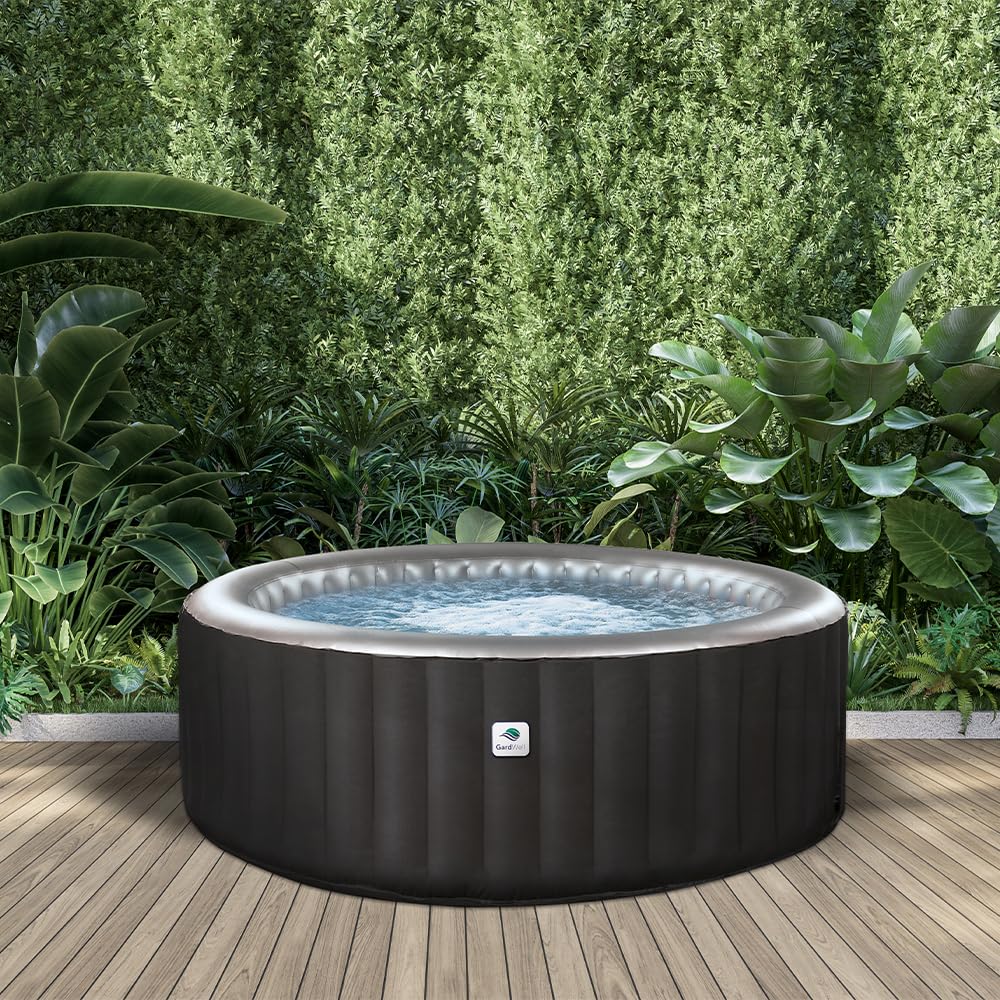 Whirlpool Round City – per 3 persone – 105 getti massaggianti ad aria – con pompa di calore, cartuccia filtro, copertura piscina e tappetino protettivo