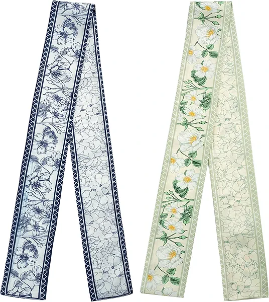 SILKORIGIN Fashion Scarves for Women, Multi Function Ladies Scarves, Headbands Satin Scarf for Bag Hair Accessories