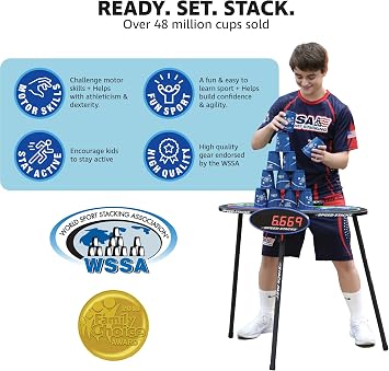 Speed Stacks Competitor - Black Flame | 12 Cups, Holding stem with GX Timer and Mat | Sport Stacking
