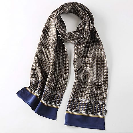 Amazon Co Jp メンズロングシルクスカーフ トレンディなスーツシャツ 多用途ネックスカーフ ビジネスウォーム両面シルクスカーフ H 59 8 10 6in 服 ファッション小物