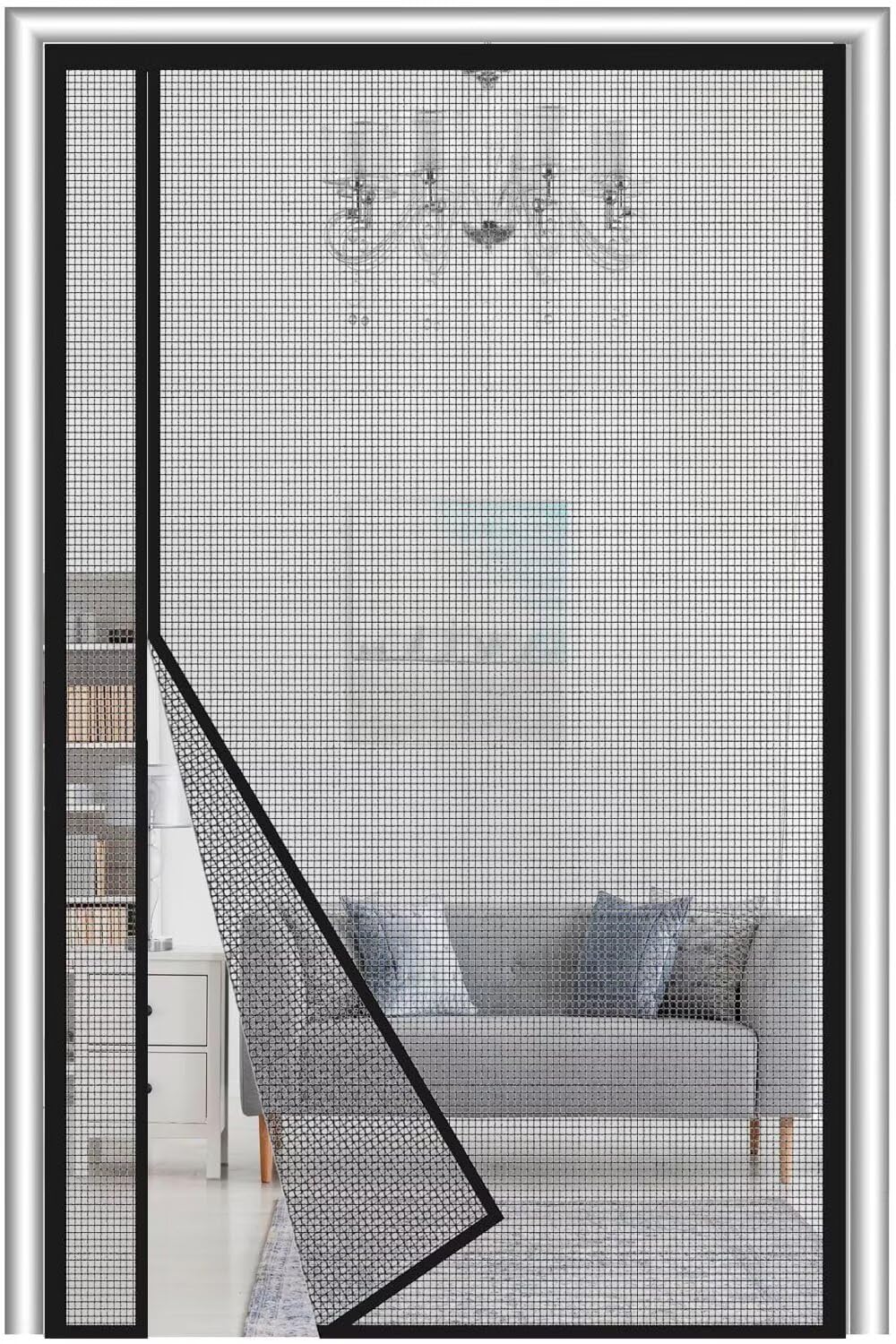 Zanzariera Magnetica Per Porte 95x255 Cm – Apertura Laterale Reversibile, Fibra Di Vetro, Resistente E Facile Da Installare