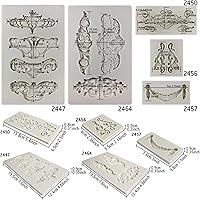 Vista 3 de Moldes de silicona para adornos de estilo barroco, 5 unidades, decoración artística, filigrana Scrollworks