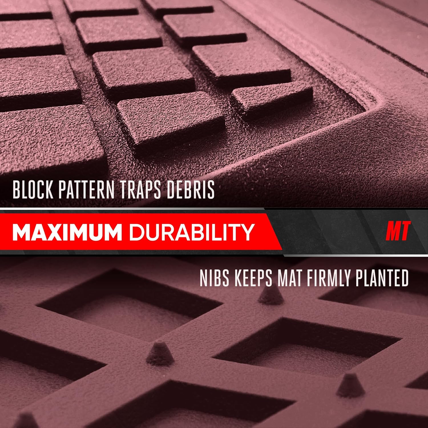 Motor Trend FlexTough Rear Cargo Mat – Heavy-Duty Trimmable Car Trunk Mat for Back of SUV, Universal Rear Cargo Liner for SUV, Flexible Trunk Liner, Automotive Floor Mats & Cargo Liners (Burgundy)