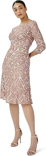 Women's Beaded Fit and Flare Dress