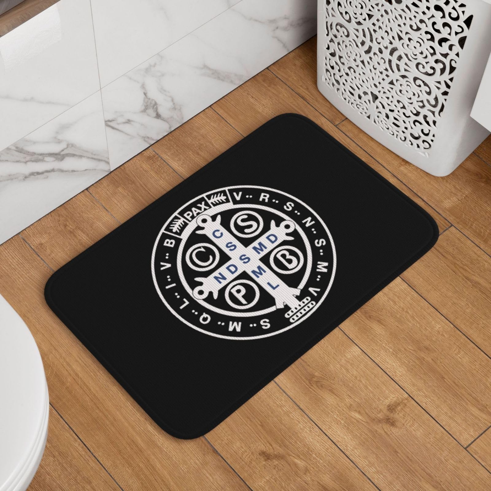 Saint Benedict Medal Barrier Mat Low Profile Door Mats Comfort Bathroom Rug For Entrance Patios Outdoor 40X60Cm