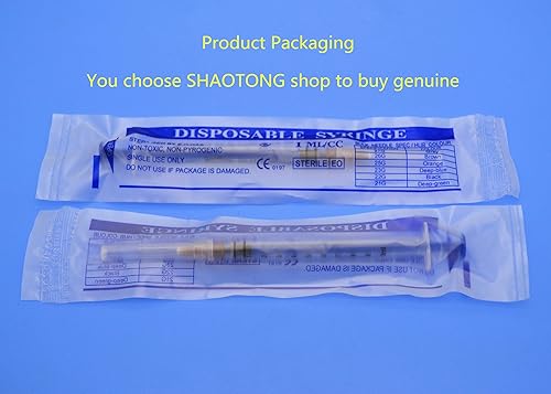 Miniatura 4 de Paquete de 20 unidades de jeringa estéril desechable de 0.03 onzas líquidas, con aguja y tapas de 0.92 onzas y 3/5 de pulgada; empaquetadas
