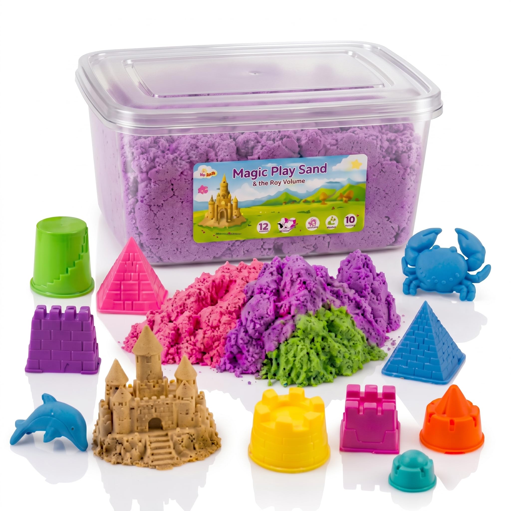 Magic Sand for Childrens/Boys/Girls to Play 1 Kg Box Clay with Moulding Toys. Natural Sand for Kids Bucket Set Activity Clay Laying Beach Toys for Children (Natural Sand)-picture-10