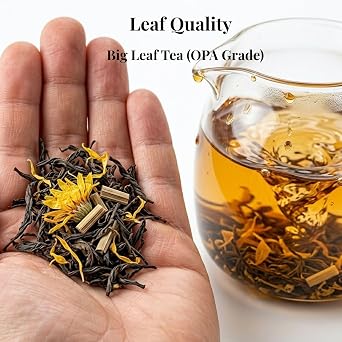 Impra Citrus Punch Black Tea OPA (Big Leaf) 200g (7.05 oz) Pure Ceylon Loose Leaf with Lemongrass & Marigold Zesty Citrus & Honey Notes Premium Tin Caddy