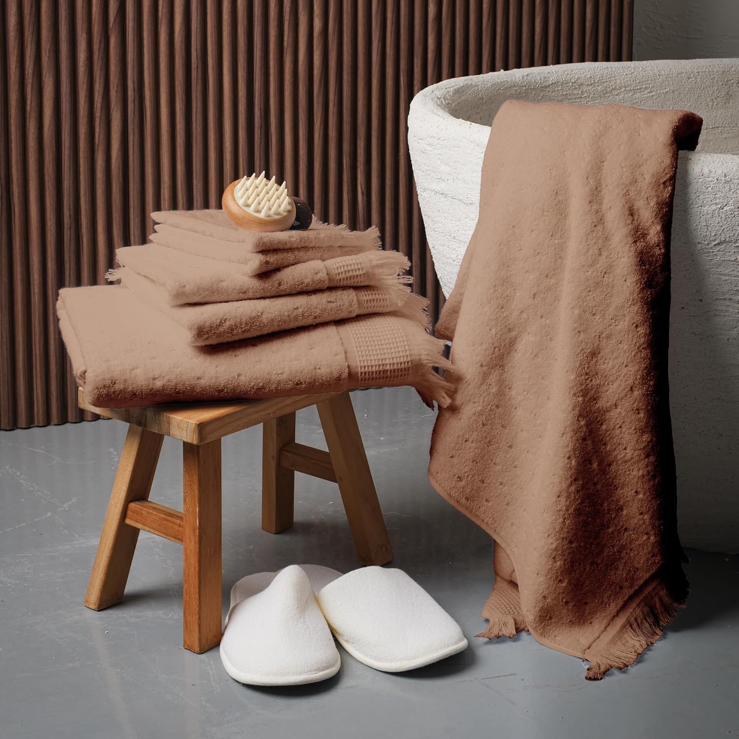 SOFE H&L | NADIAS Luxury Turkish Cotton Towels Set of 6 (2 Bath Towels 2 Hand Towels 2 Wash Cloths) Macaron | Light, Premium, Soft, Durable, Absorbent - Hotel Quality Towel Set for Bathroom - Image 8