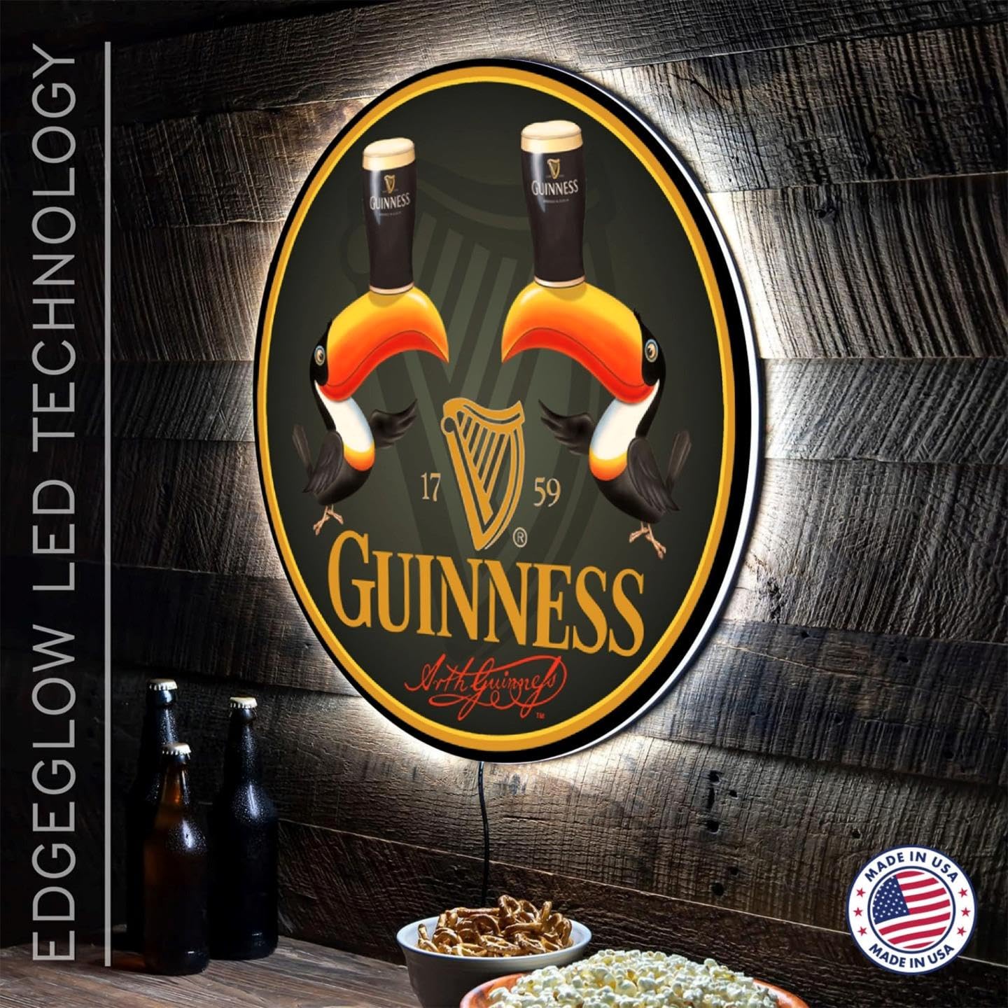 Amazon.com: Guinness Beer Toucans, Light Up Décor, Ultra-Thin LED