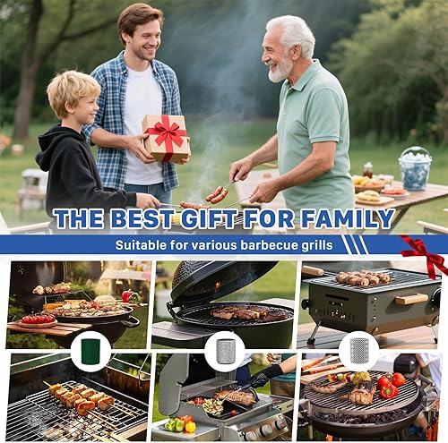 Miniatura 7 de Hillyfe Cepillo de parrilla para exteriores, cepillo de parrilla recargable inalámbrico con 3 cabezales de cepillo, cepillos de limpieza eléctricos