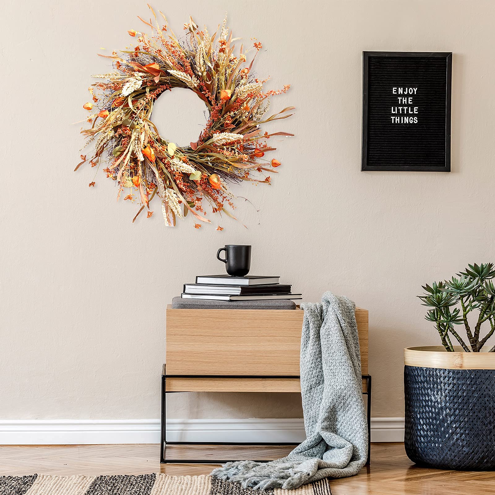 colorspec Herfstkrans, 60 cm Kunstmatige Herfst Deurkrans voor
