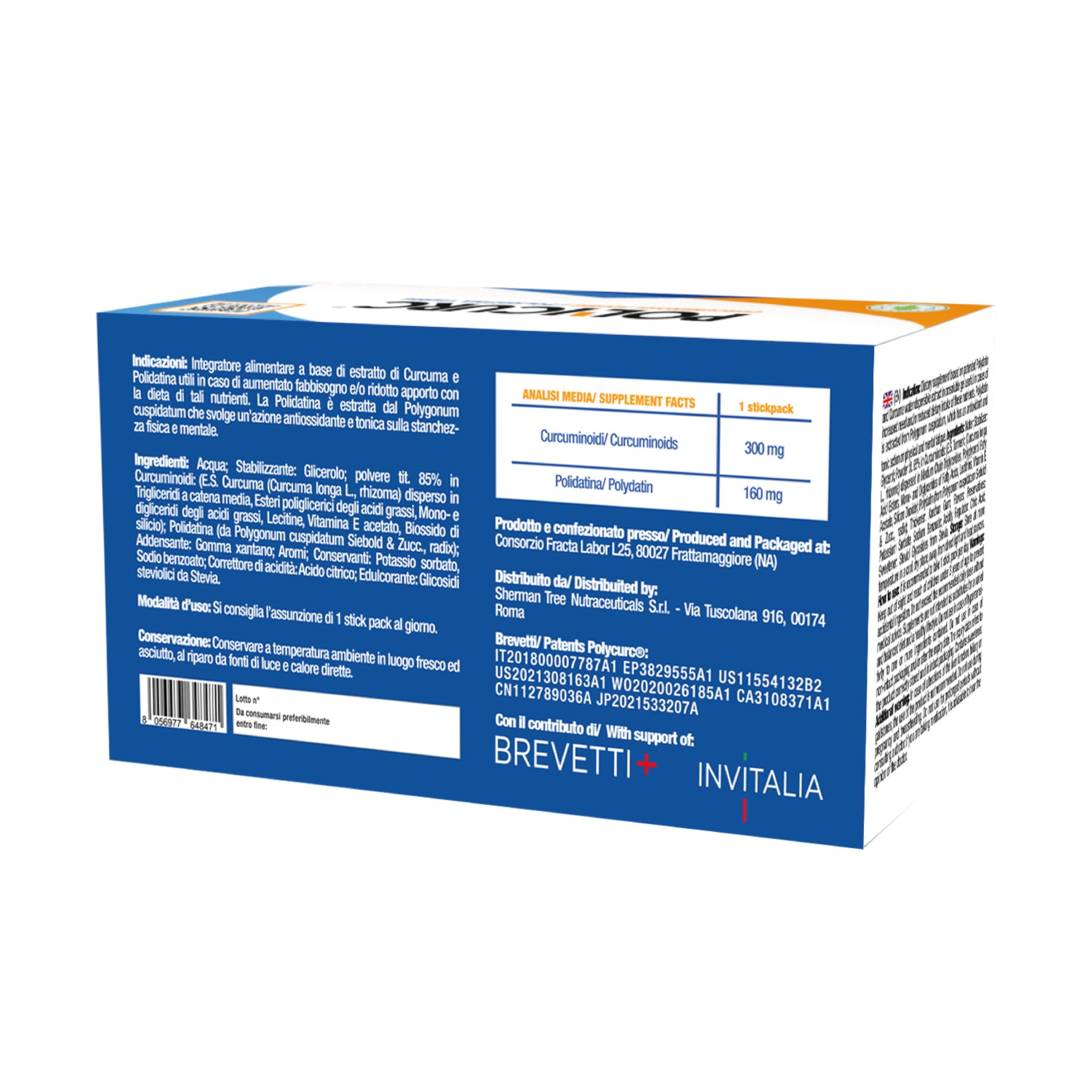 PolyCurc Gel - Integratore Curcumina e Polidatina - Stickpack alto dosaggio