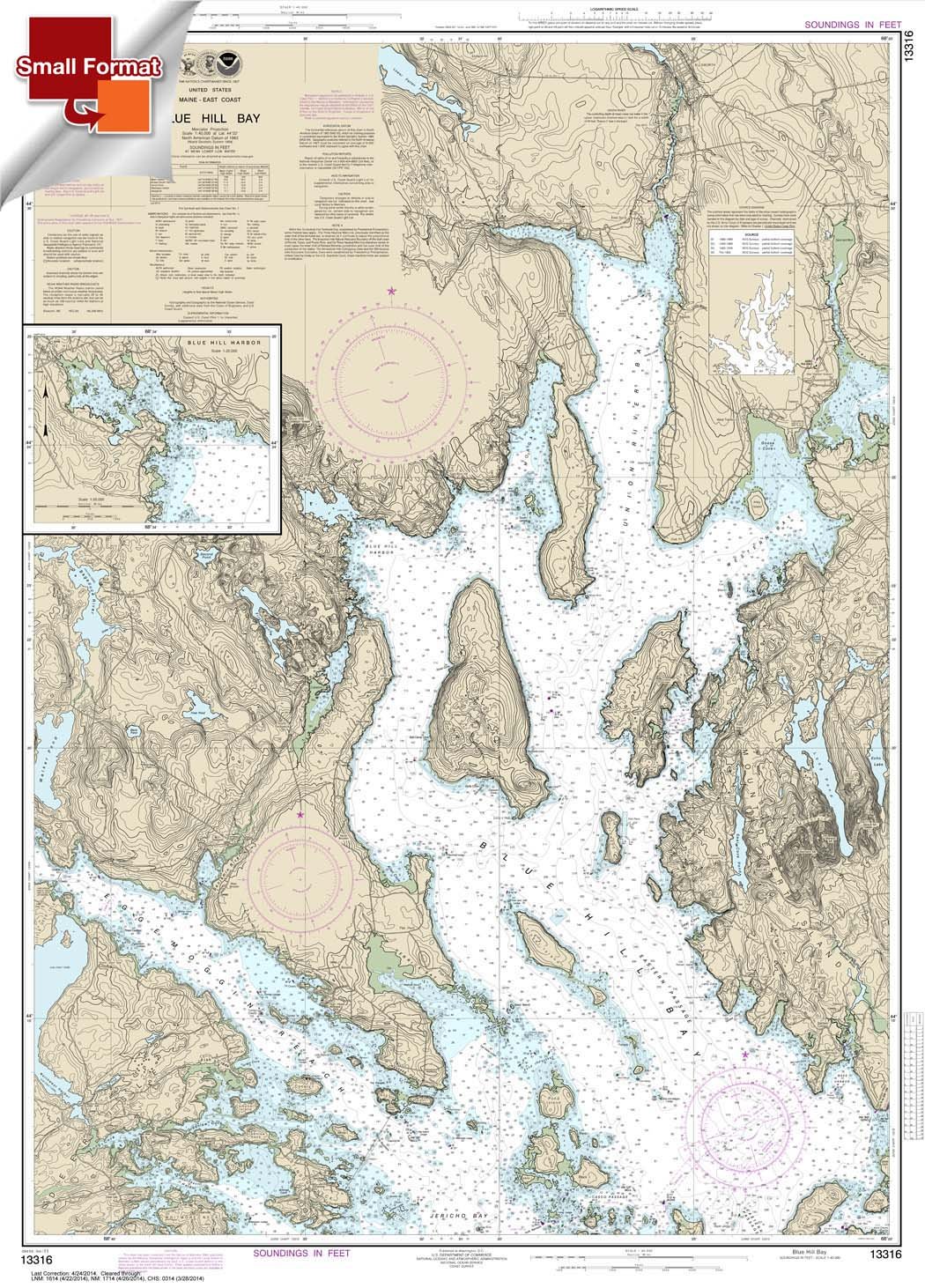 NOAA Chart 13316: Blue Hill Bay; Blue Hill Harbor 21.00 x 29.31 (Small Format Waterproof)