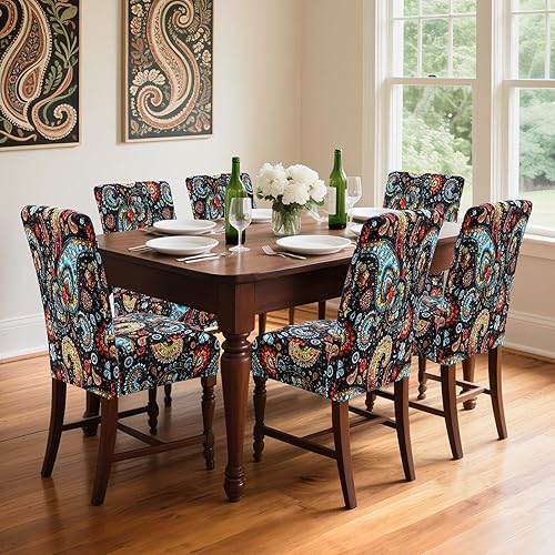 Vista 212 de YISUN Fundas para sillas de comedor, fundas elásticas de elastano para asiento de silla, extraíbles y lavables, fundas protectoras para sillas