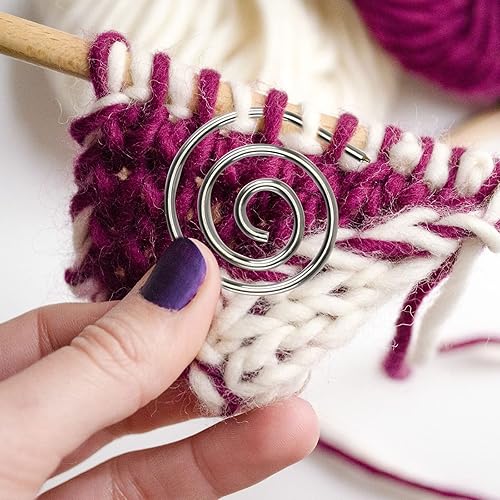 Miniatura 6 de 10 agujas de tejer en espiral con caja de almacenamiento, aguja de tapiz, aguja de cable en espiral, accesorios para tejer para principiantes (oro y