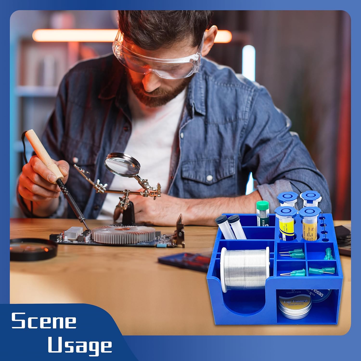 Solder Dispenser Reel Stand for Precise Application of Solder Paste, Wire and Flux