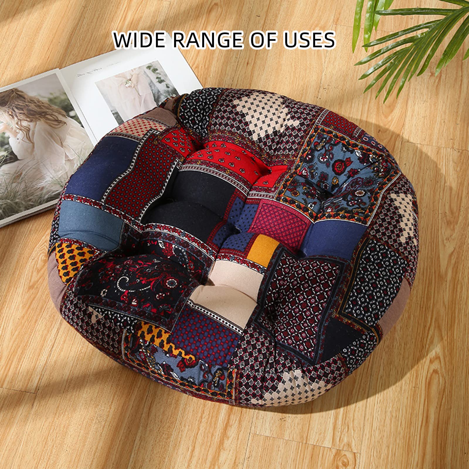 hifrom Cuscino da 55 x 55 cm, grande cuscino da pavimento, per sedia da giardino, cuscino decorativo per yoga, soggiorno, balcone, ufficio all'aperto, Tatami per sedia e divano (Boemia B)