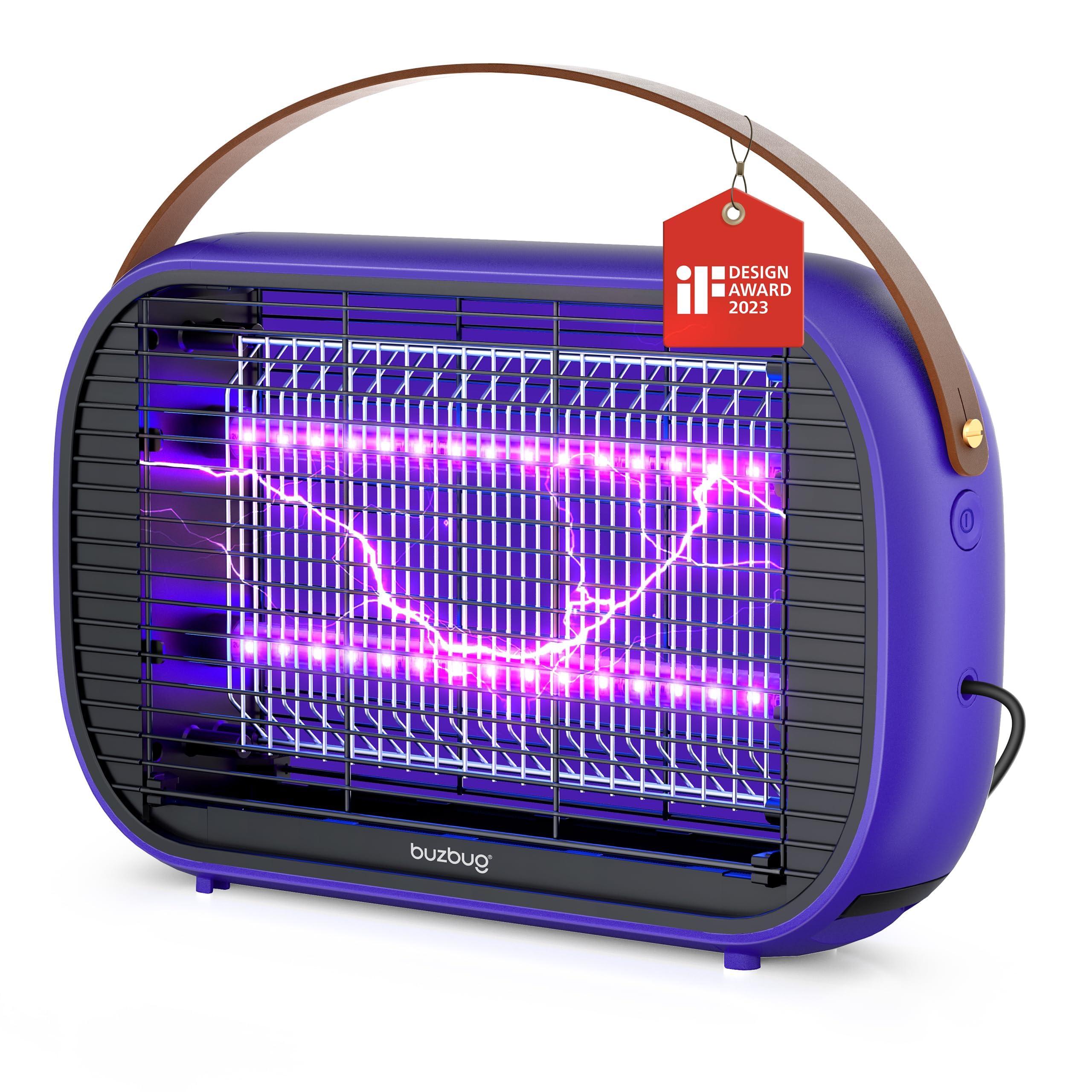 Buzbug Insetticida a LED, 10 anni di durata della lampada, 2800 V, forte trappola per zanzare e mosche, sostenibile con basso consumo energetico, lampada per zanzare, repellente per zanzare (viola)