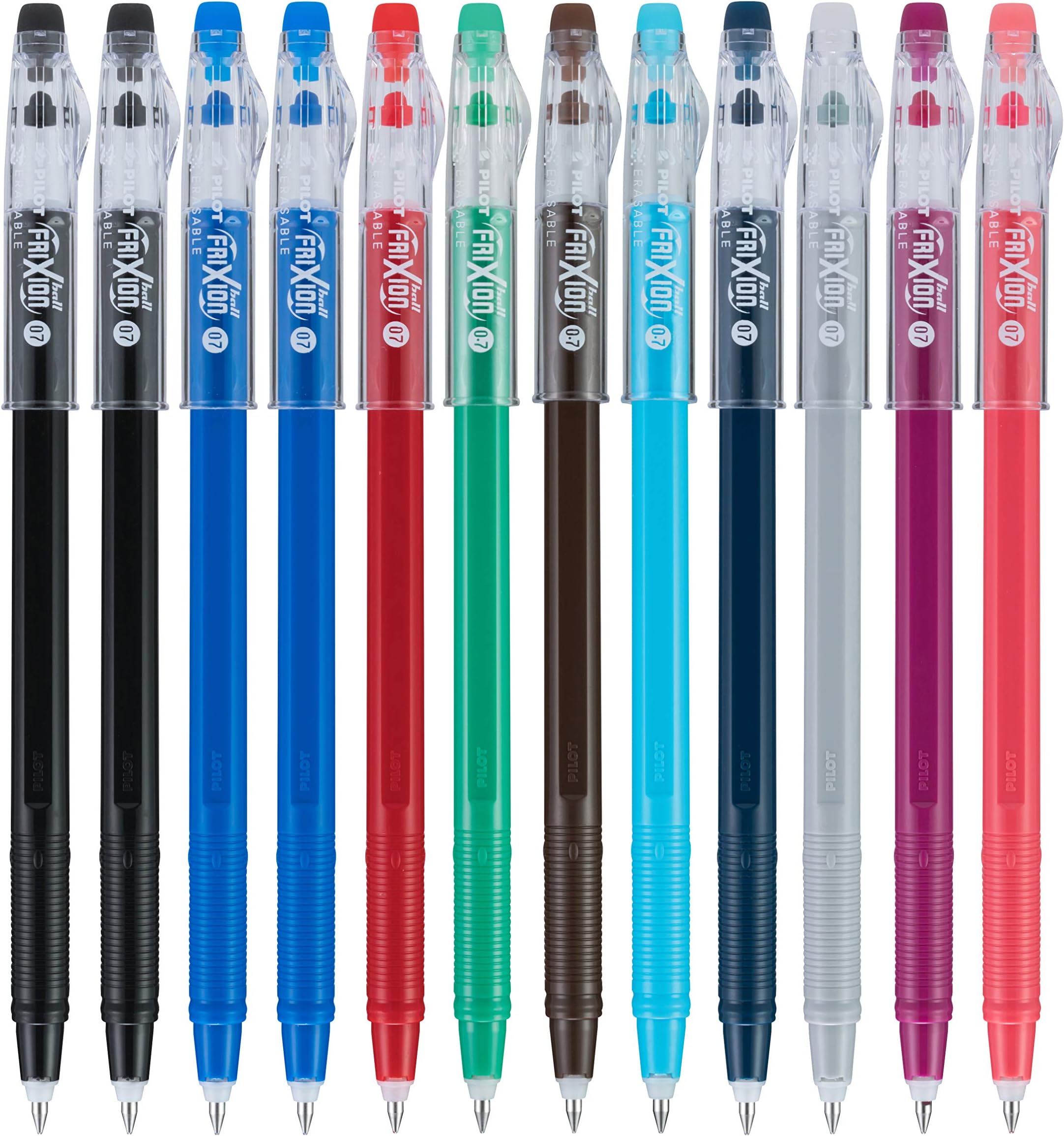 Pilot Frixion Ball Knock Retractable Gel Ink Pen, 0.5mm, 10 Colors