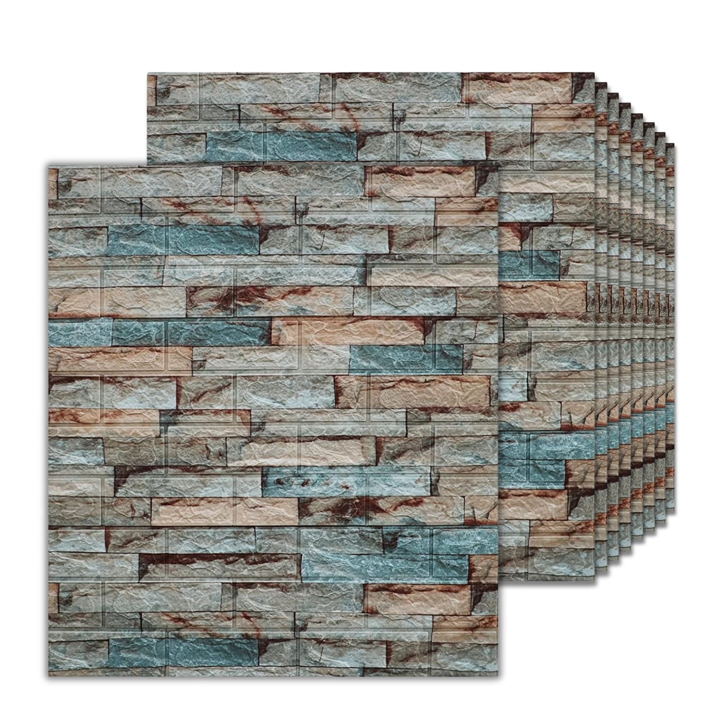 Barebeauty 3D Wall Panel Wallpaper, Self Adhesive PE Foam Brick Sticker, Waterproof Peel & Stick Wall Covering for Home, Bedroom & Living Room Decor, 70 x 77 cm (Pack of 35, 203 Sq. Ft. Approx)