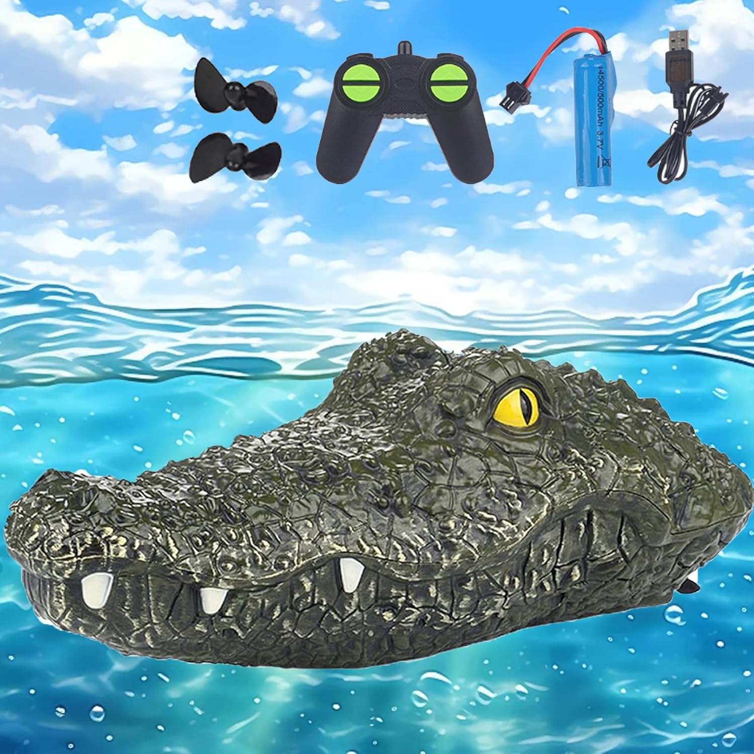 MONKPEAR Alligator Head Remote Control Boat Toys Simulation