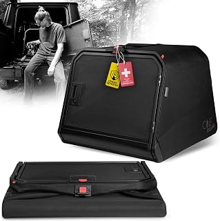 Hundetransportbox Auto Alu Size Large | Alu Hundebox Auto Kofferraum | Hundebox faltbar per Knopfdruck & Crash-getestet | Transportbox Hund aus Aluminium & Textil