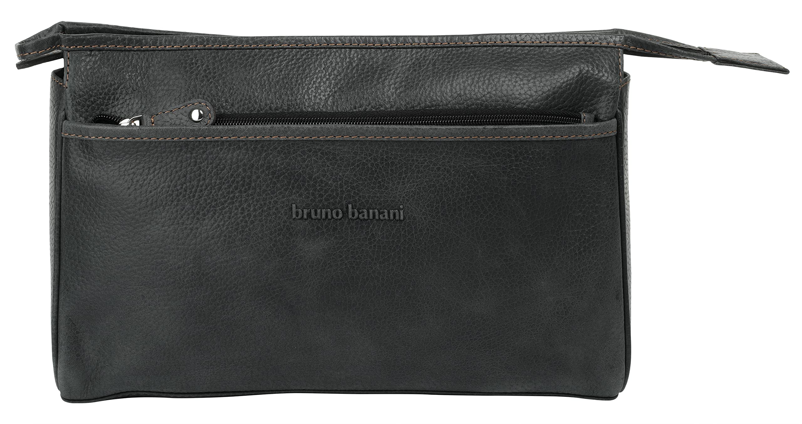 bruno banani Kulturtasche Echt Leder Herren, Damen | Vielseitig einsetzbar, Funktionale Aufteilung, Sicherer Verschluss | 021129