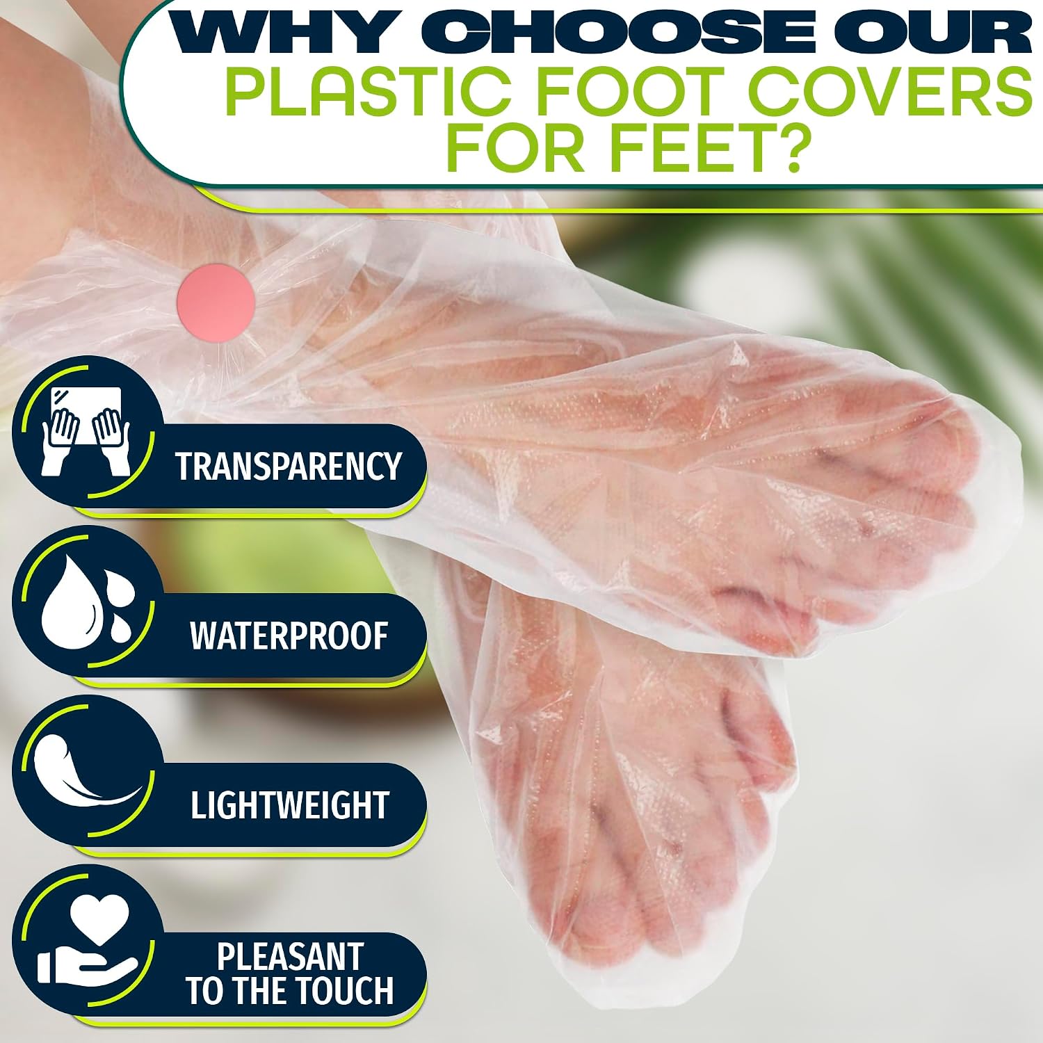 200 Pcs Plastic Foot Covers for Feet + 200 Stickers, US Size 13 – At-Home Paraffin Wax & Foot Care Use, Plastic Socks for Moisturizing Feet – Leak-Proof, Anti-Slip Ribbed, Pedicure Supplies & Gifts