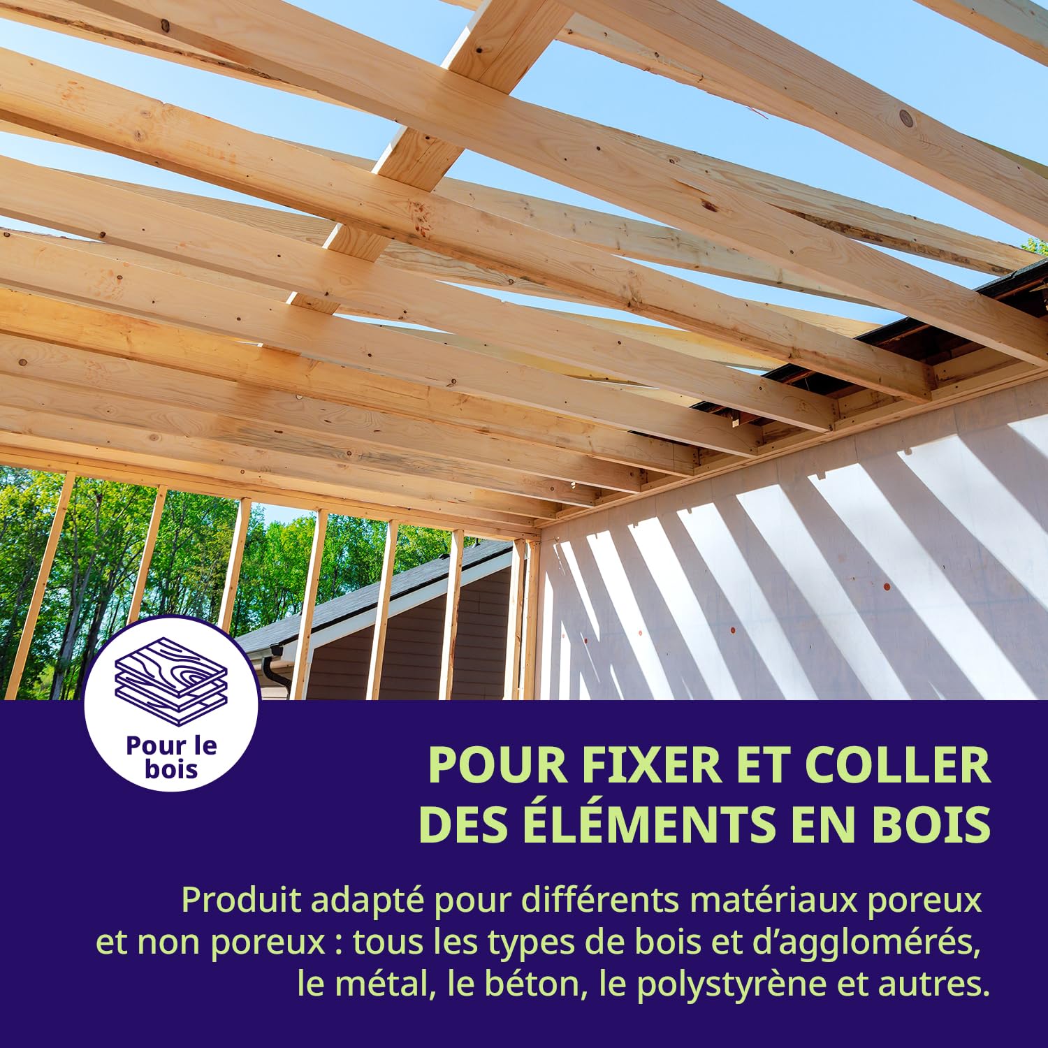 POINT Colle à Bois d’Extérieur et d’Intérieur Anti-Humidité D4 – Colle PU 750 g – Extra Forte pour Meubles et Constructions en Bois – Matériel de Bricolage