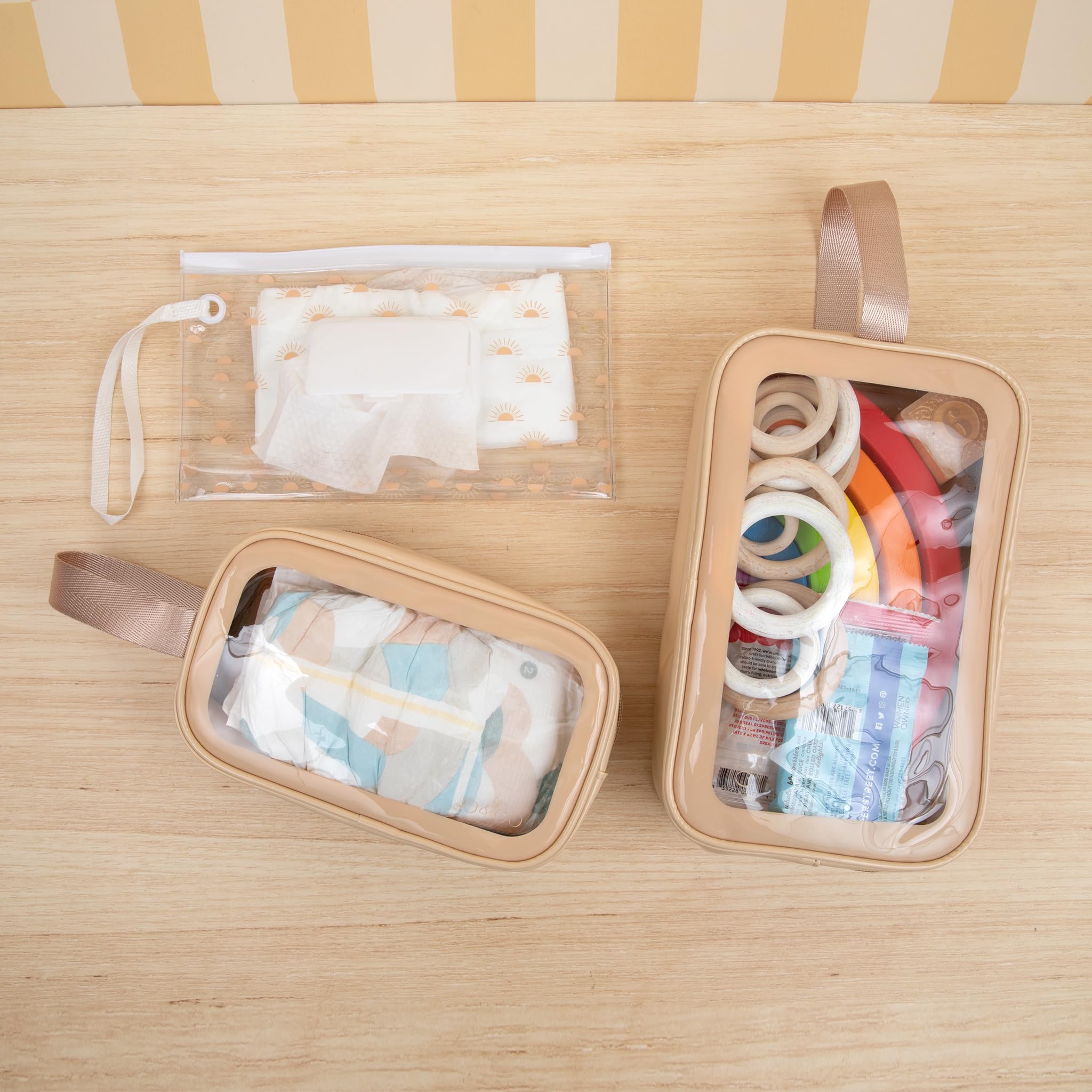 Bolsas organizadoras de pañales para mamás (juego de 3), bolsas organizadoras resistentes al agua, 1 bolsa de pañales reutilizable y 2 bolsas de pañales independientes, bolsa organizadora para