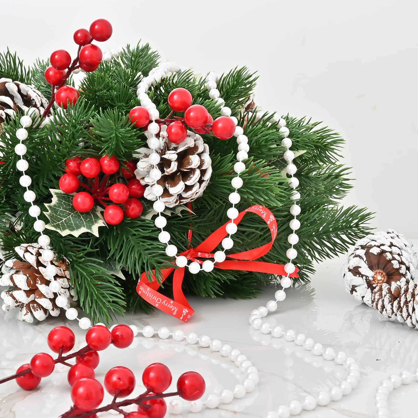 Ghirlanda Di Perle per Albero Di Natale - Catena Perle Decorative Da 10