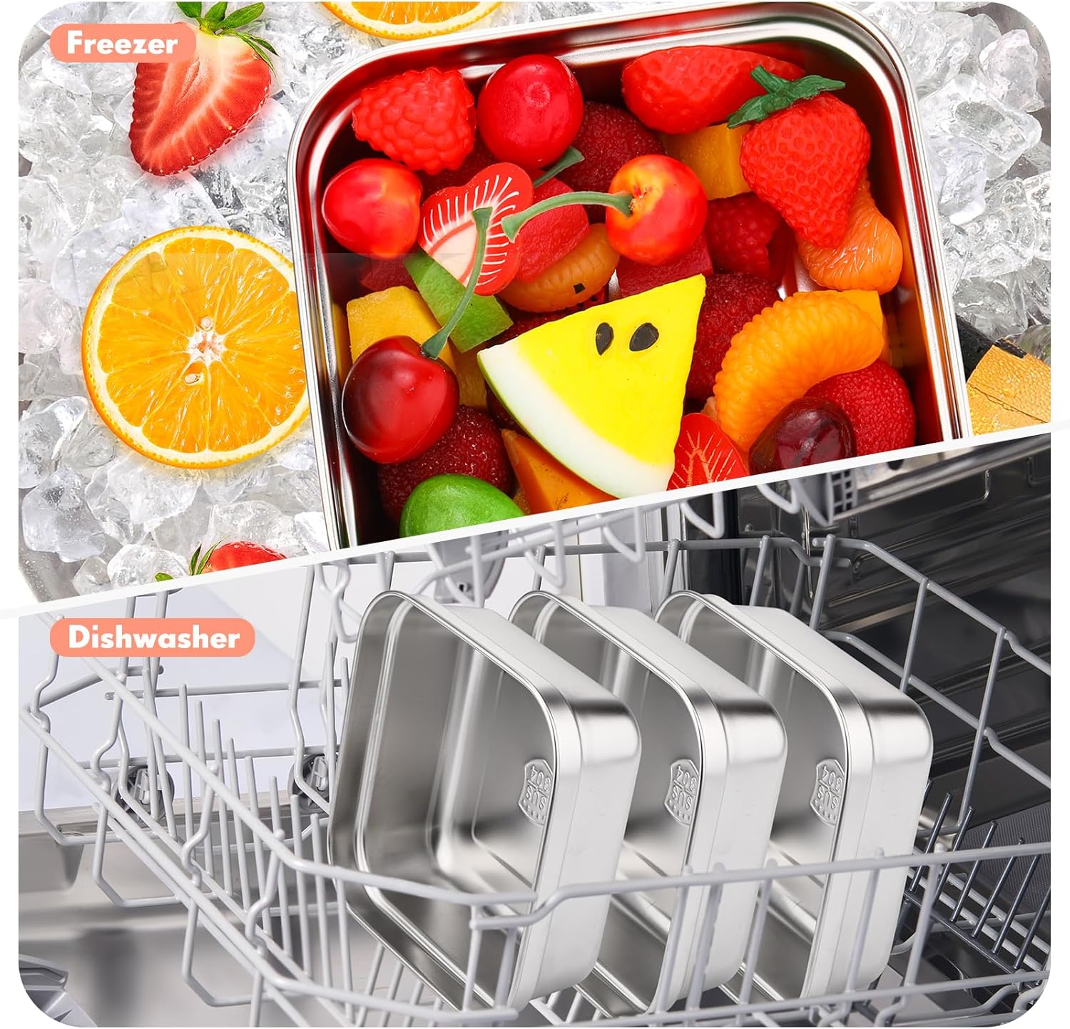 Honeydak 6 Pcs Stainless Steel Sandwich Containers Bulk Reusable Lunch Bento Box Food Storage with Leak Proof Lid for Fruit Salad Snacks, Office Workers Travel Picnic Party - Image 4