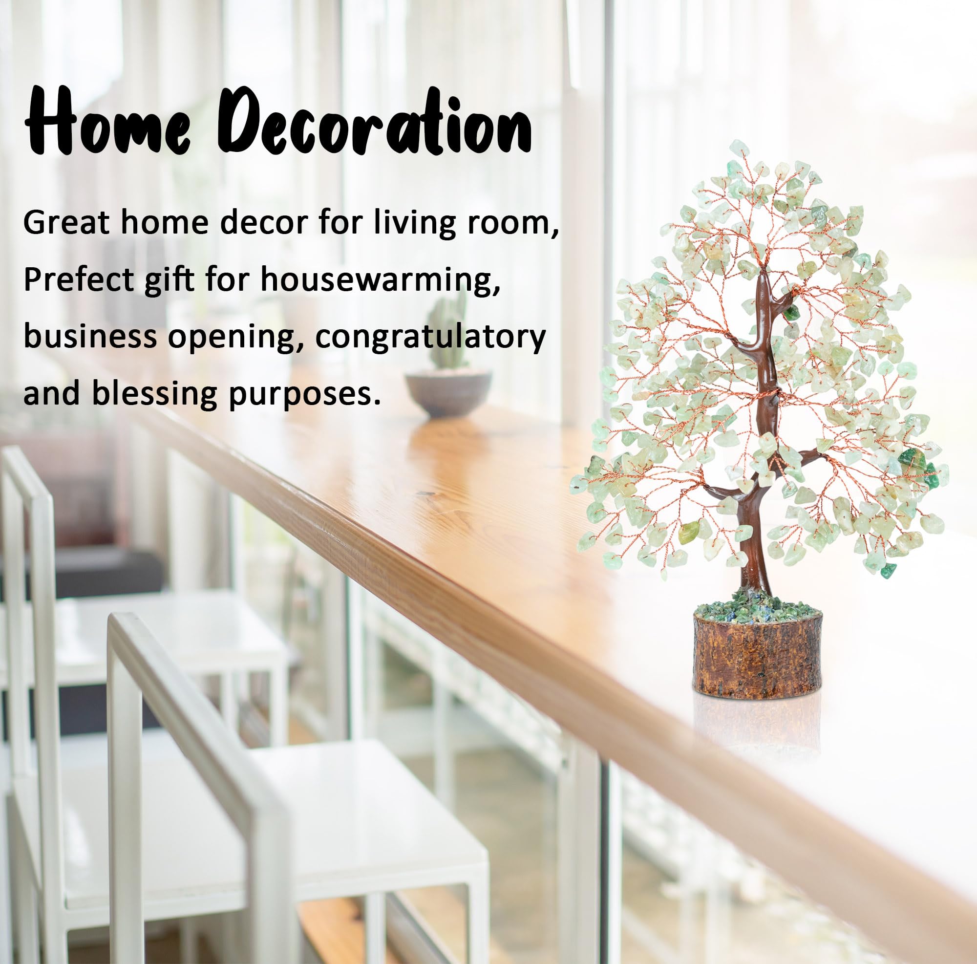 Crocon® Green Jade Crystal Tree of Life, Handmade Gemstone Chakra Tree, Feng Shui Bonsai, Spiritual Gifts - Image 4