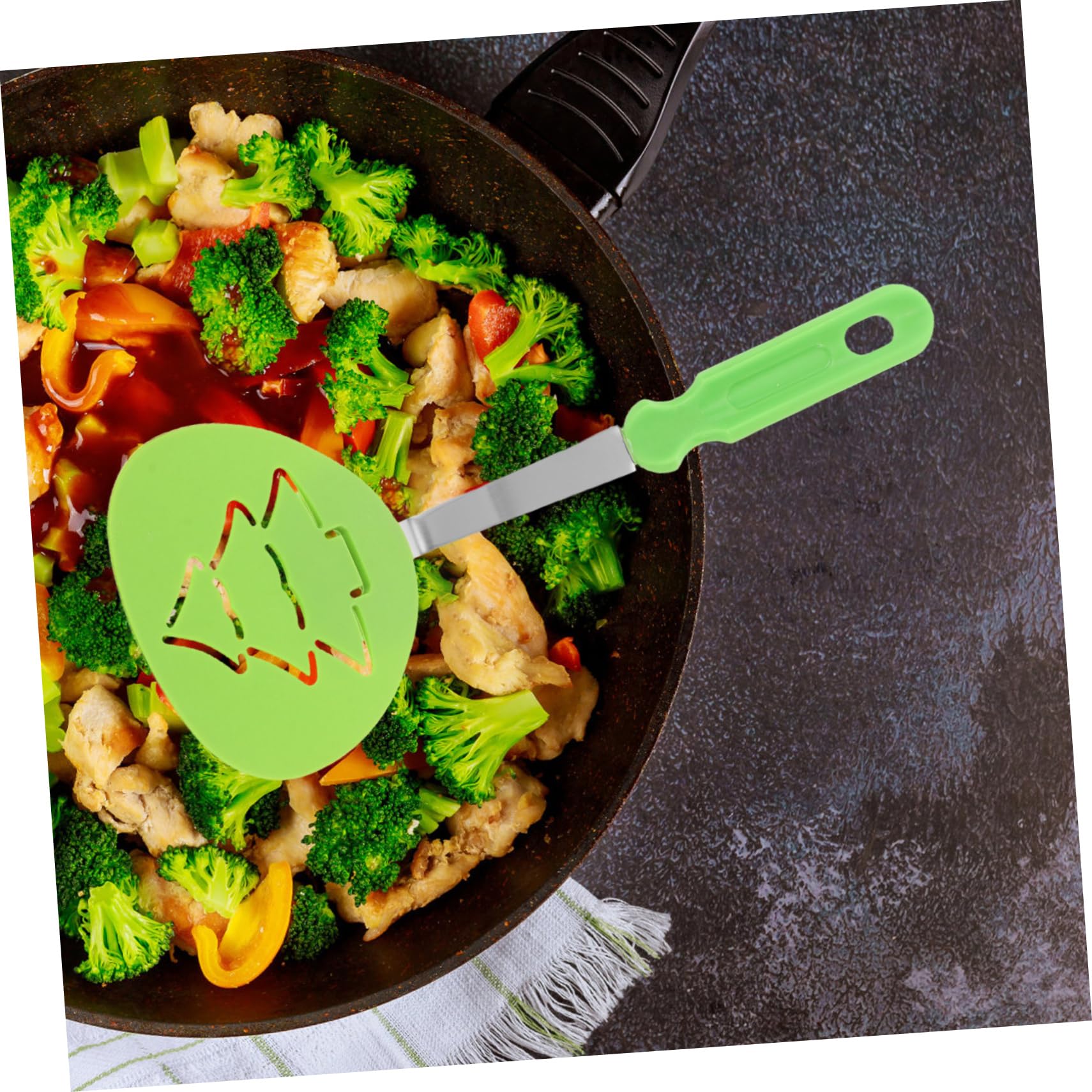 Homoyoyo 4pièces Spatules de Cuisine Antiadhésives Nylon pour Noël de Ustensiles de Pâtisserie avec Motifs de Flocons Sapins
