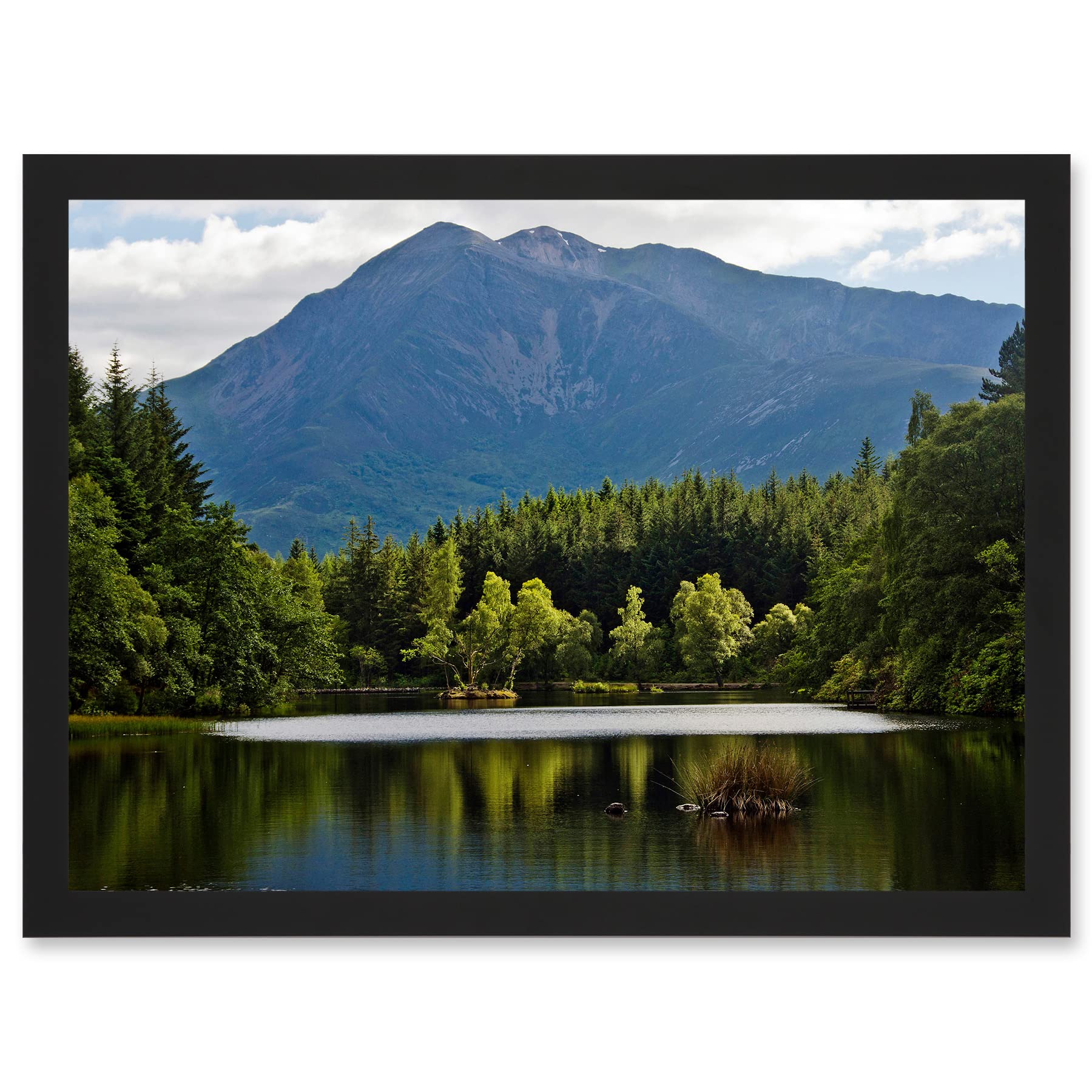 Artery8 Gillman Glencoe Lochan Highland Scotland Photo Landscape UK Artwork Framed Wall Art Print A4