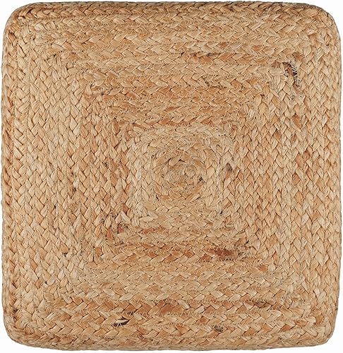 Miniatura 29 de REDEARTH · Taburete otomano de puf cubo, puf trenzado de yute para la sala de estar, dormitorio, guardería, patio, salón y otras habitaciones (14.5