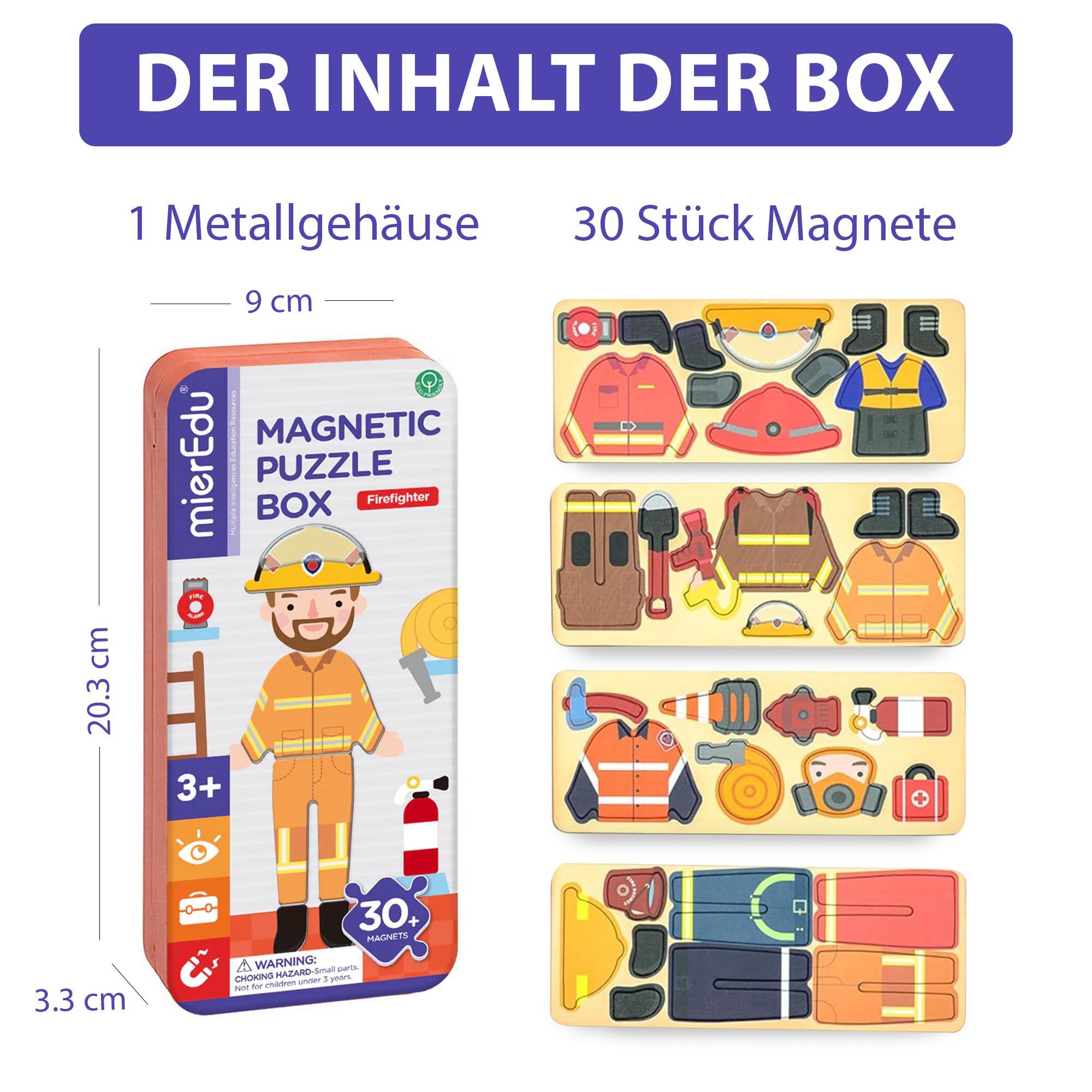 mierEdu – Juego magnético Box Dress Up – Bombero para vestir I Promueve habilidades motoras + fantasía. Juguetes a partir de 3 años