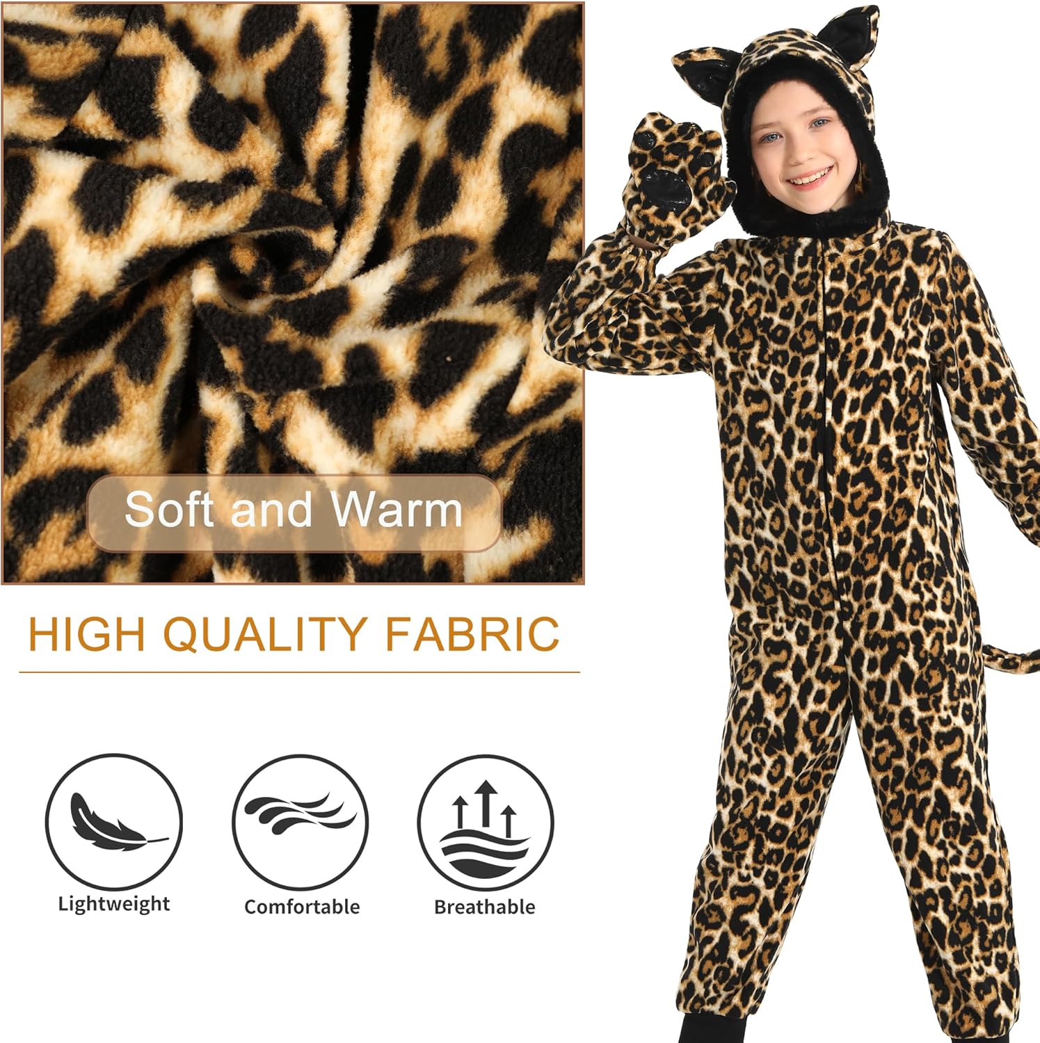 Webeasy Children Tiger Onesie,Unisex Animal Cosplay Costumes,One-piece Outfit - Image 3