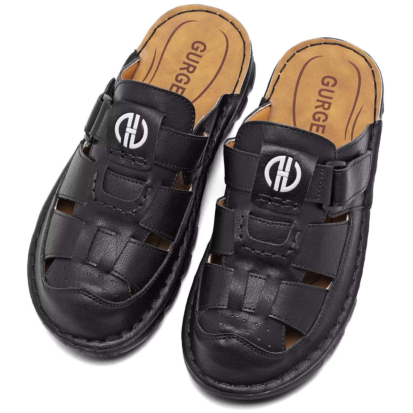 Zuecos y Mules para Hombre Sandalias de Cuero de Verano