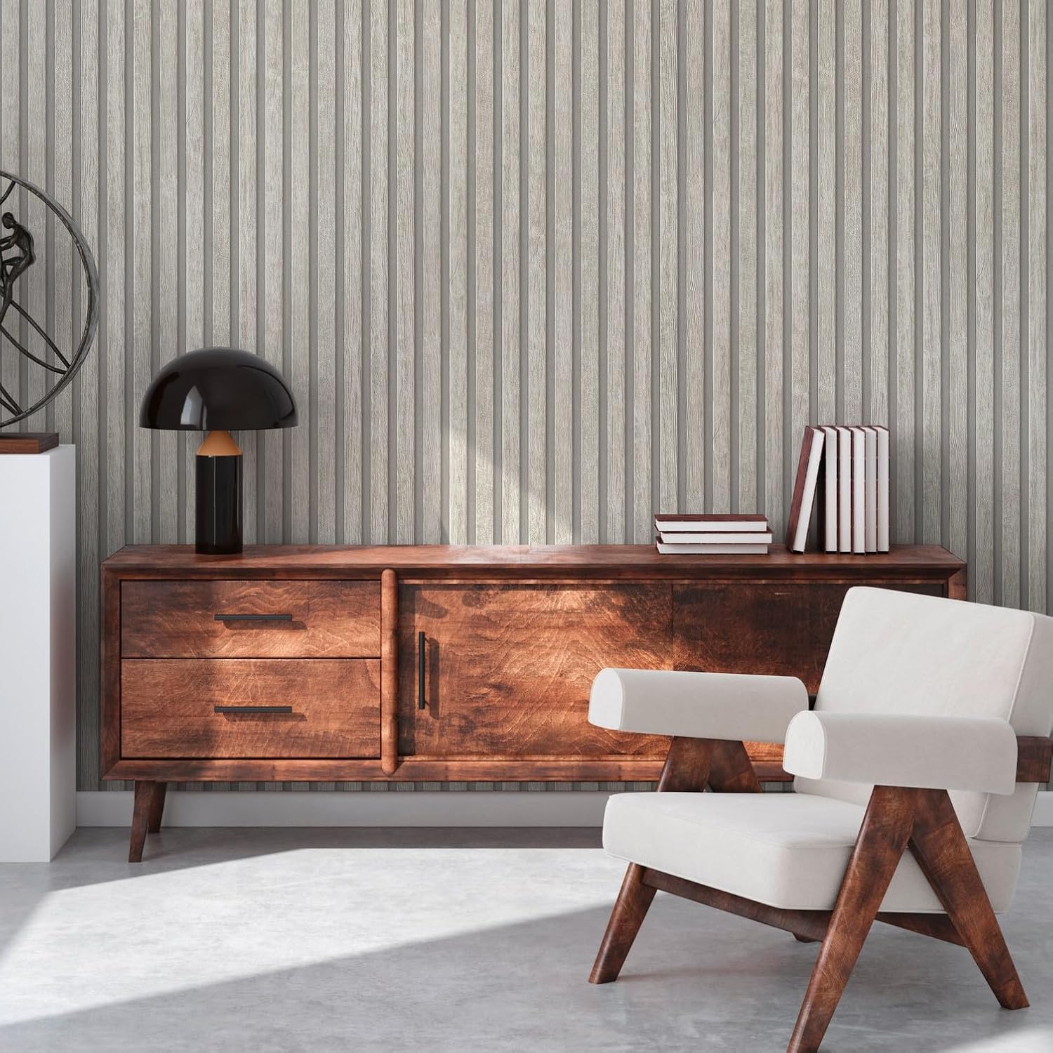 A.S. Création Wallpaper Wood Panels - Grey, Gray - Stone Wallpaper 395.99in x 20.87in Made in Germany - 391095