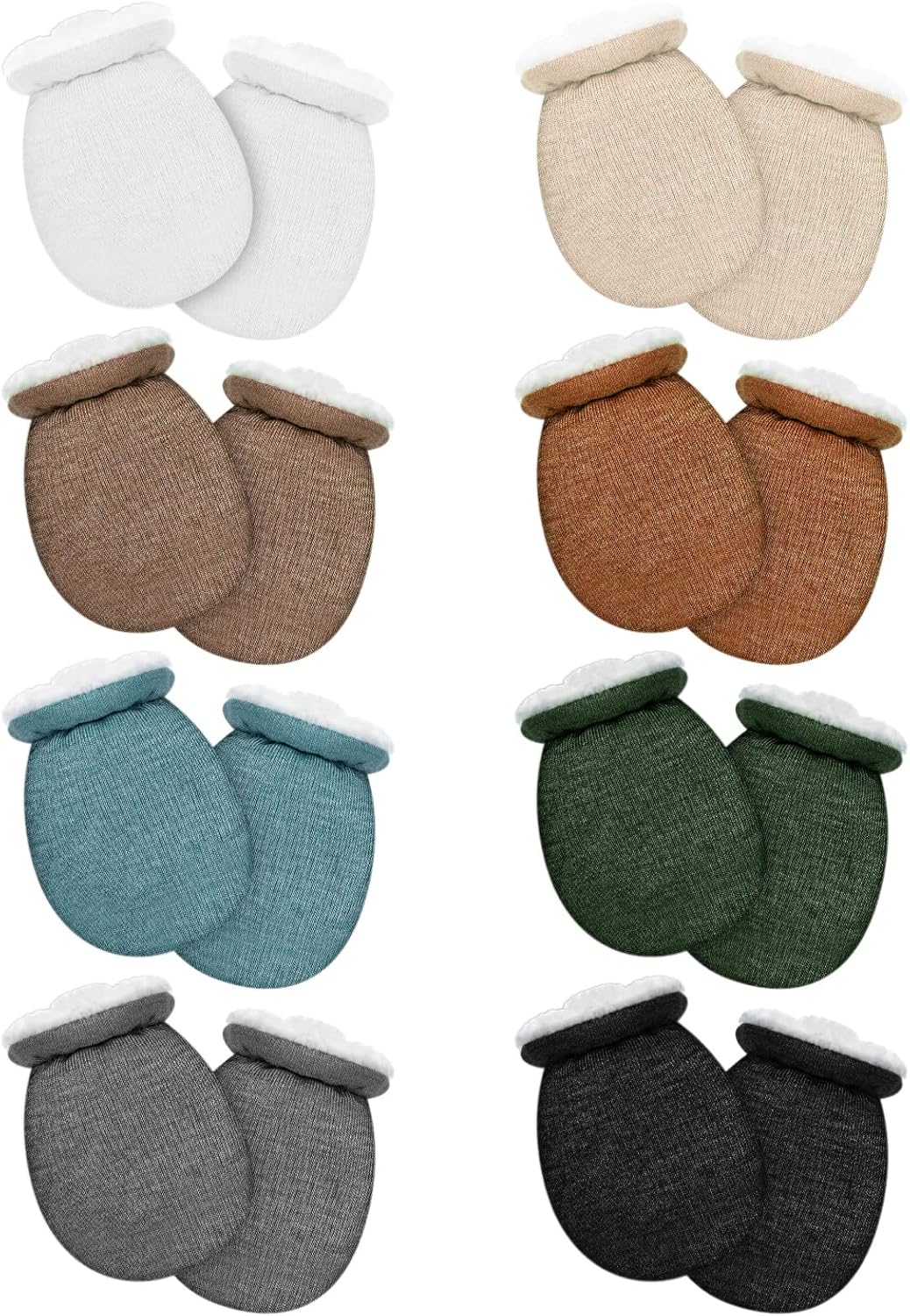 Coume 8 Pairs Baby Mittens Baby Winter Glove No Scratch Newborn Hand Mittens Warm Toddler Infant Gloves for 0-6 Months Kids