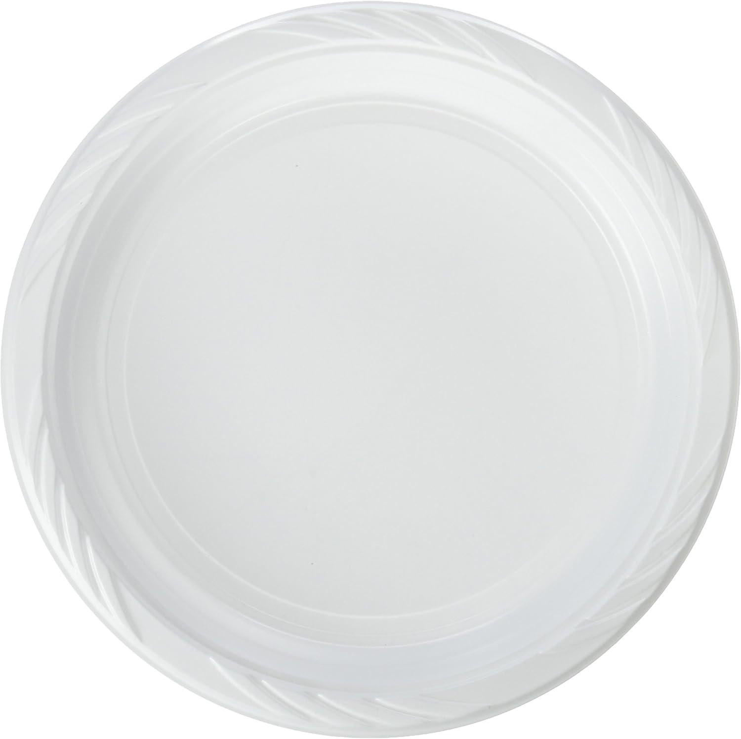 Blue Sky 100 Count Disposable Plastic Plates, 10", White