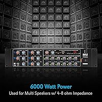 Vista 3 de Pyle 12-Channel Wireless Bluetooth Power Amplifier - 6000 Watts Maximum Power Output, Multi-Zone Audio Source Mixer Receiver with USB, SD, AUX