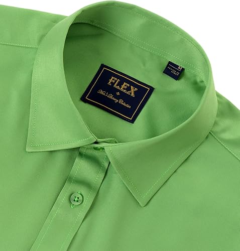 Miniatura 3 de J.VER Camisas de vestir para hombre, de manga larga, elásticas, sin arrugas, formal, para negocios, casual, con botones