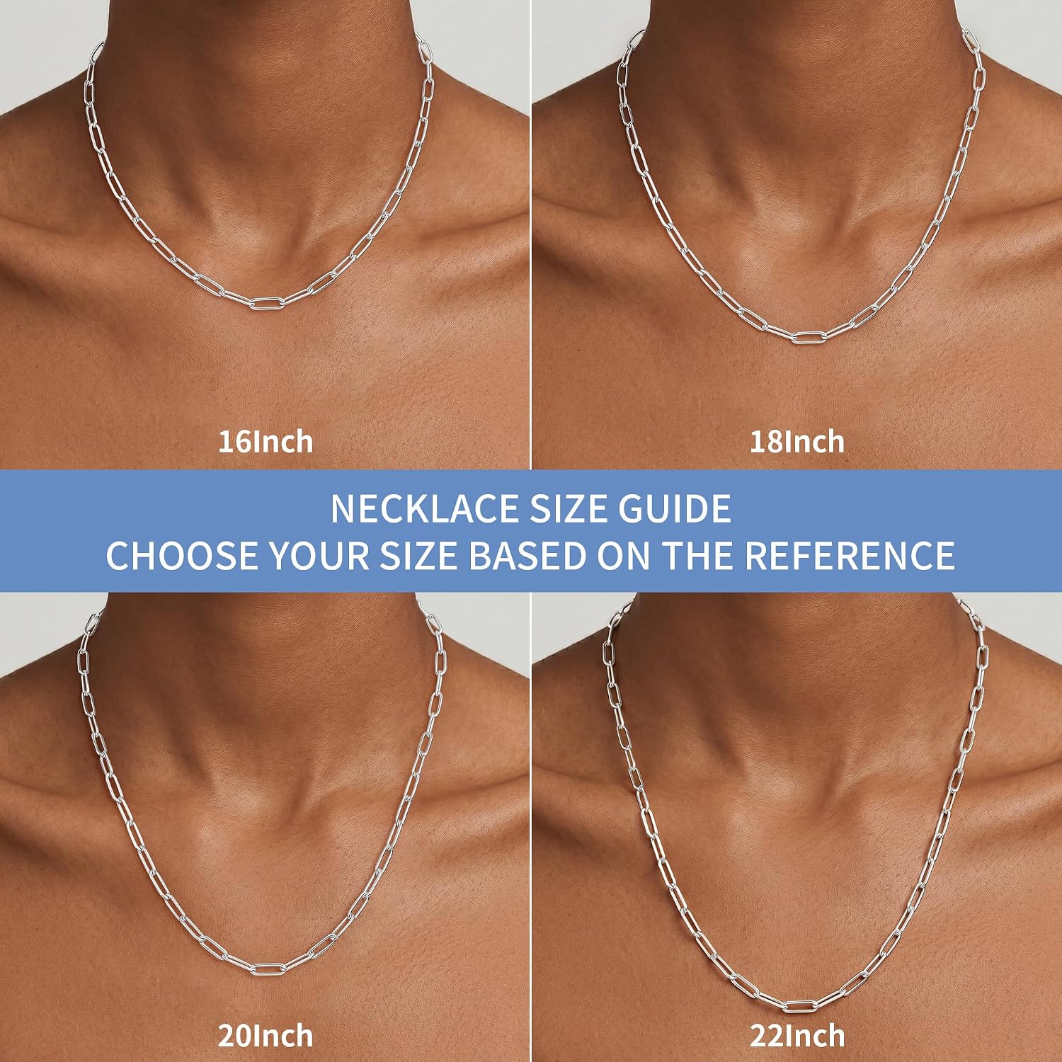 S925 Sterling Silver Necklace for Women, 5mm Sterling Silver Paperclip Chain Necklace Thick Sturdy Colourfast Necklaces Jewelry for Women 16/18/20/22 Inch