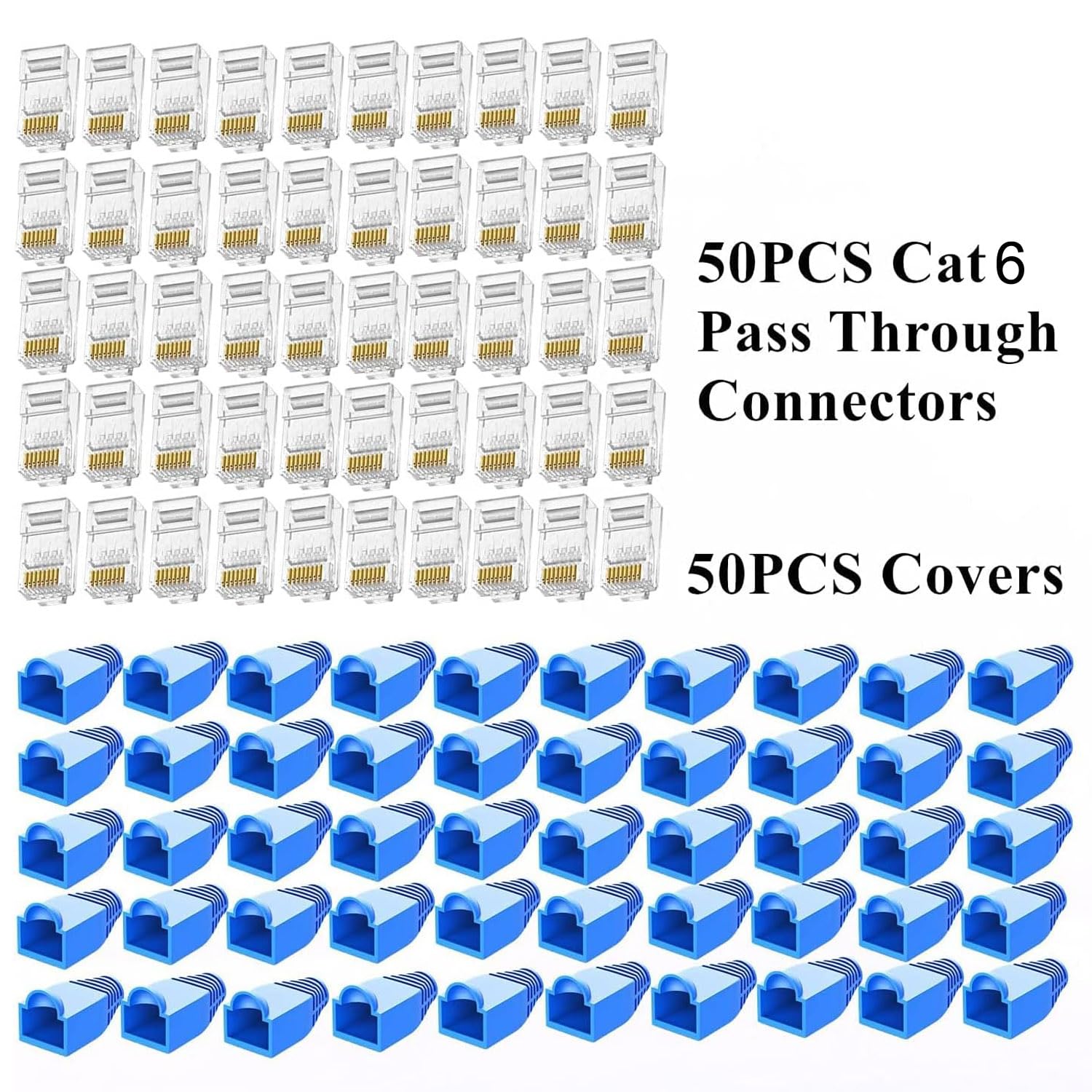 Kit de herramientas de crimpado Ethernet RJ45, Cat5, Cat5e y Cat6 con 50 conectores y cubiertas