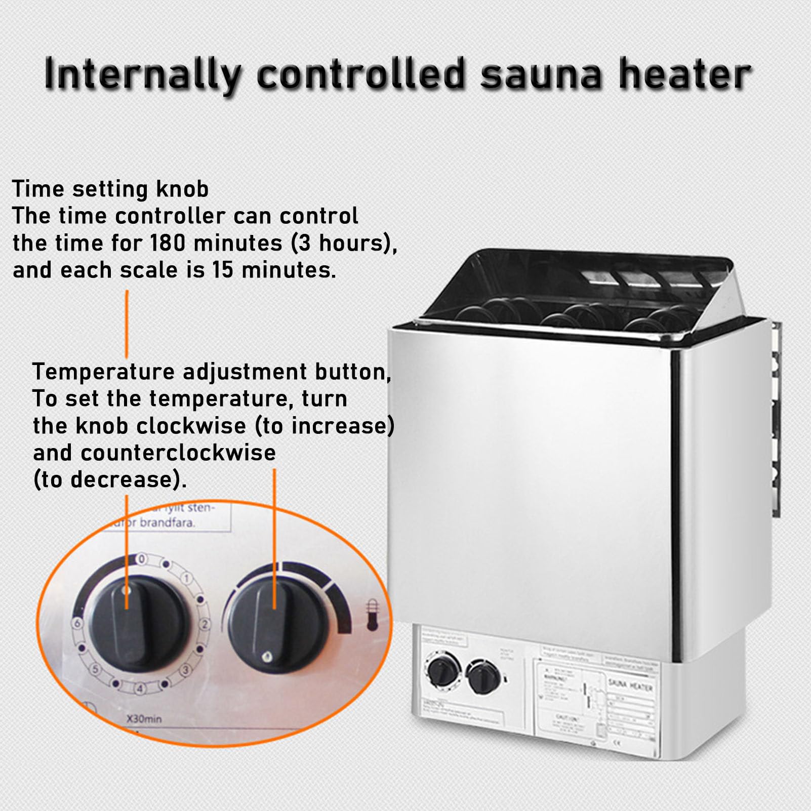Calentador De Sauna Eléctrica, Calentador De Sauna, Calentador De Sauna Portátil, 3H Temporizador con Termo-hidrómetro Sauna Establecido para Sauna (8KW)