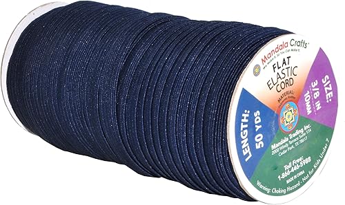 Vista 274 de Mandala Crafts - Rollo de cordón elástico plano para costura y manualidades Beige