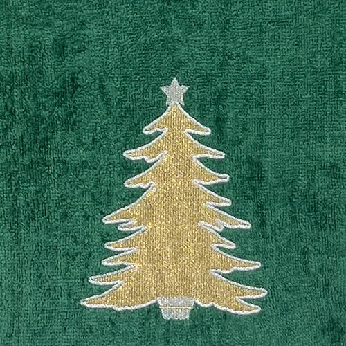 Miniatura 30 de Juego de 2 toallas de mano de baño de Navidad, color gris oscuro, 100% algodón, bordadas, diseño de copos de nieve, 16 x 25 pulgadas, toallas 24 Let